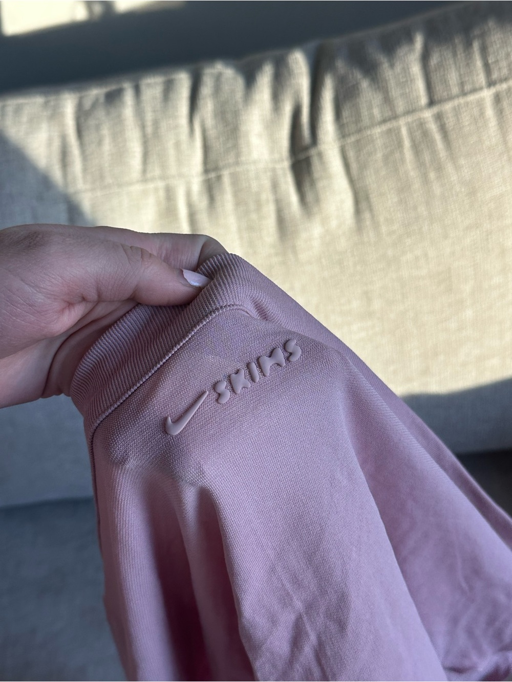 Nike Dusty Rose Crewneck Sweatshirt with Embossed Swoosh
